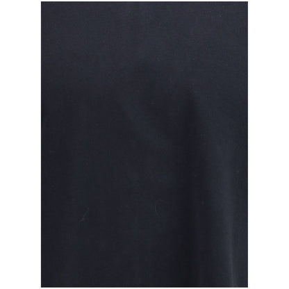 Maison Kitsuné Black Cotton T-Shirt with ribbed crew neck and logo patch, soft cotton fabric, regular fit for casual style.