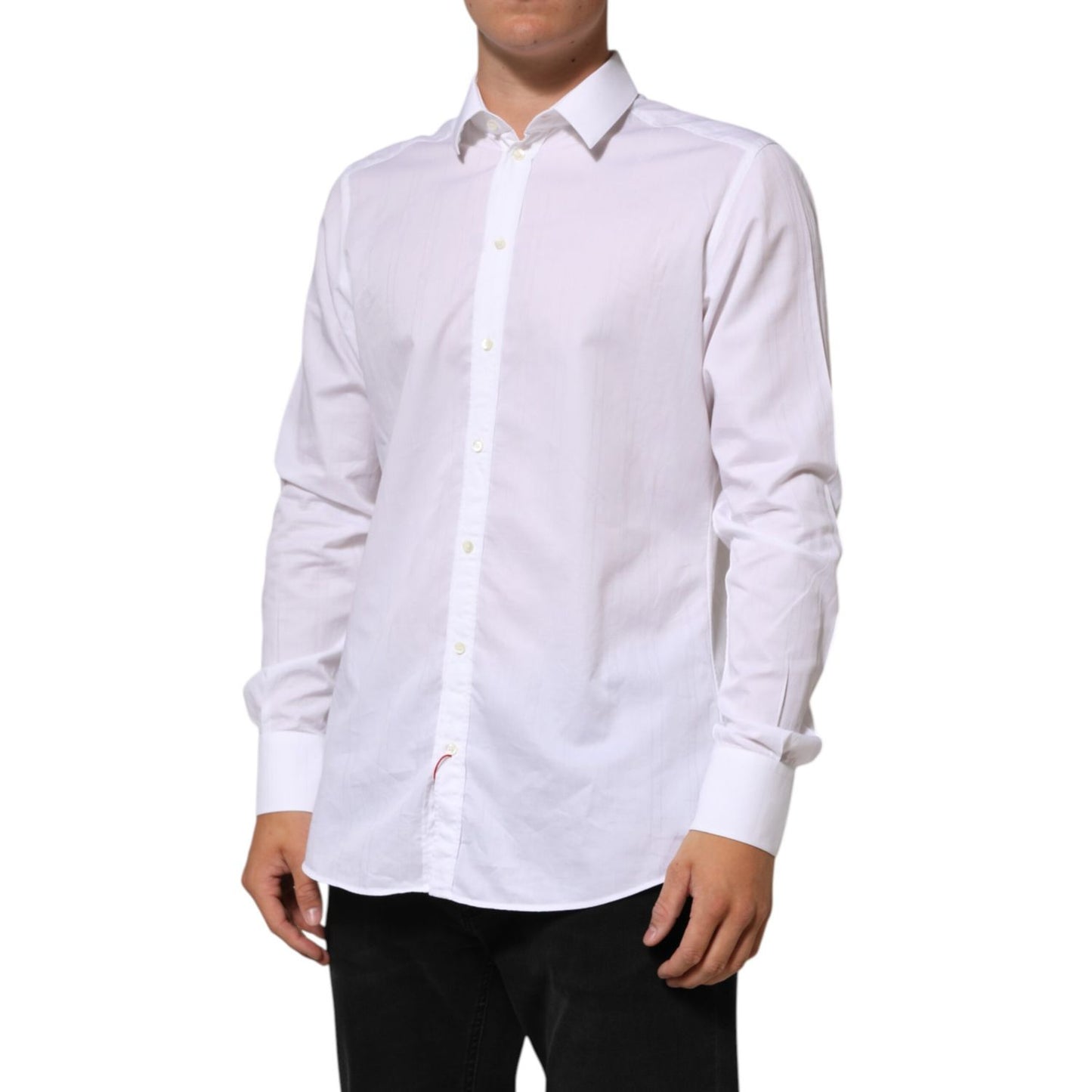 Dolce & Gabbana White Cotton MARTINI Men Formal Dress Shirt