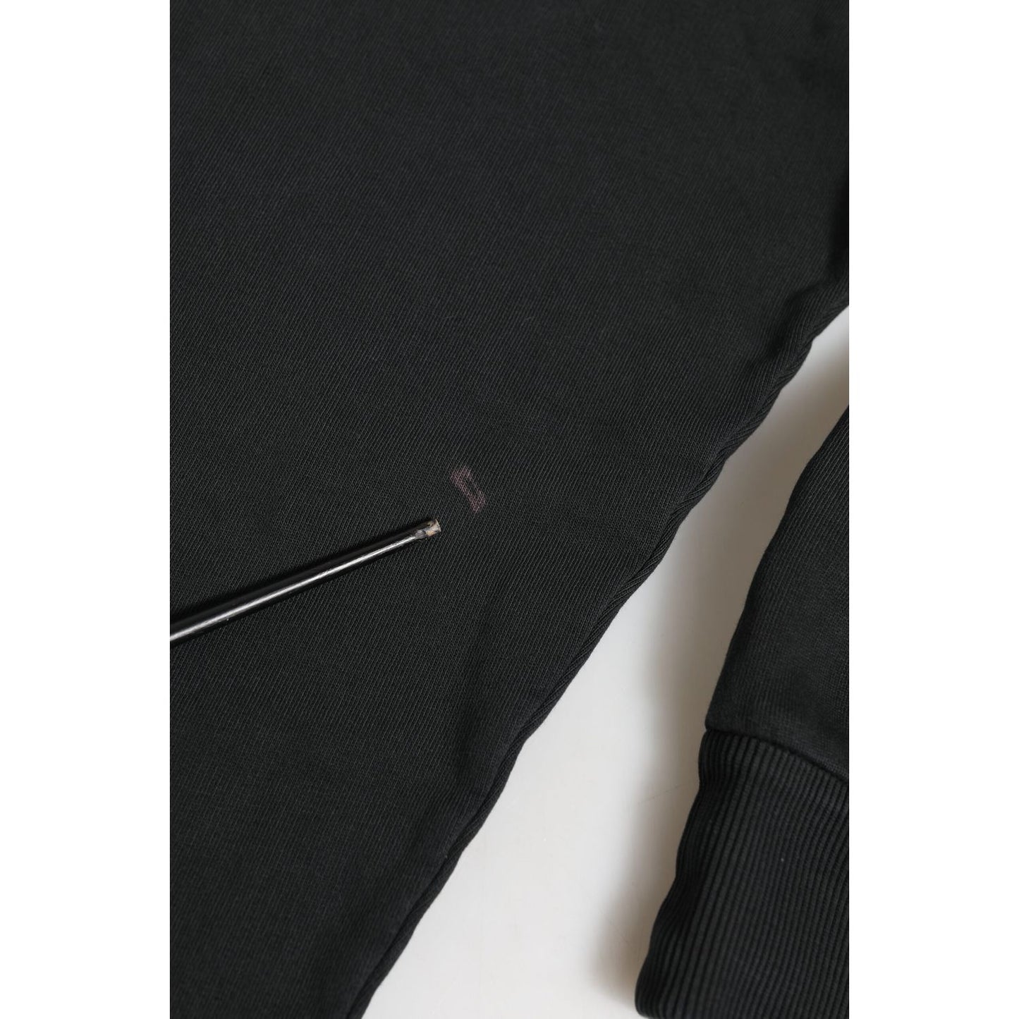 Dolce & Gabbana Black Logo FullZip Hooded Sweatshirt Sweater