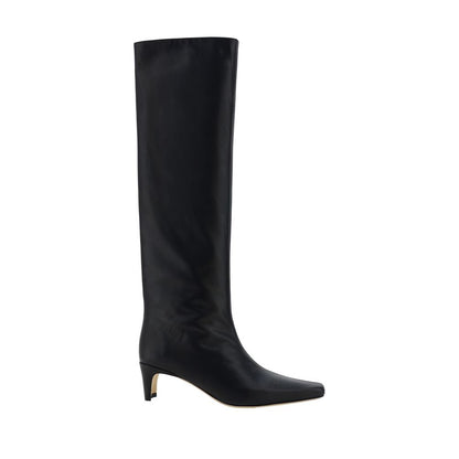 Staud Black Calf Leather Bos Taurus High Heel Boots
