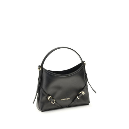 Givenchy Black Calf Leather Bos Taurus Handbag with short handle and gold-toned details in a compact design.