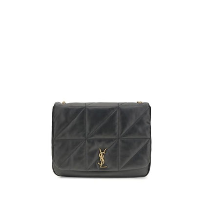 Saint Laurent Black Lamb Ovis Aries Aries Shoulder Bag with YSL logo and chain strap.