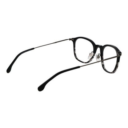 Lozza Black Metal Glasses (Frames) - Unisex, square shape with full-rim black metal frame and demo lenses.