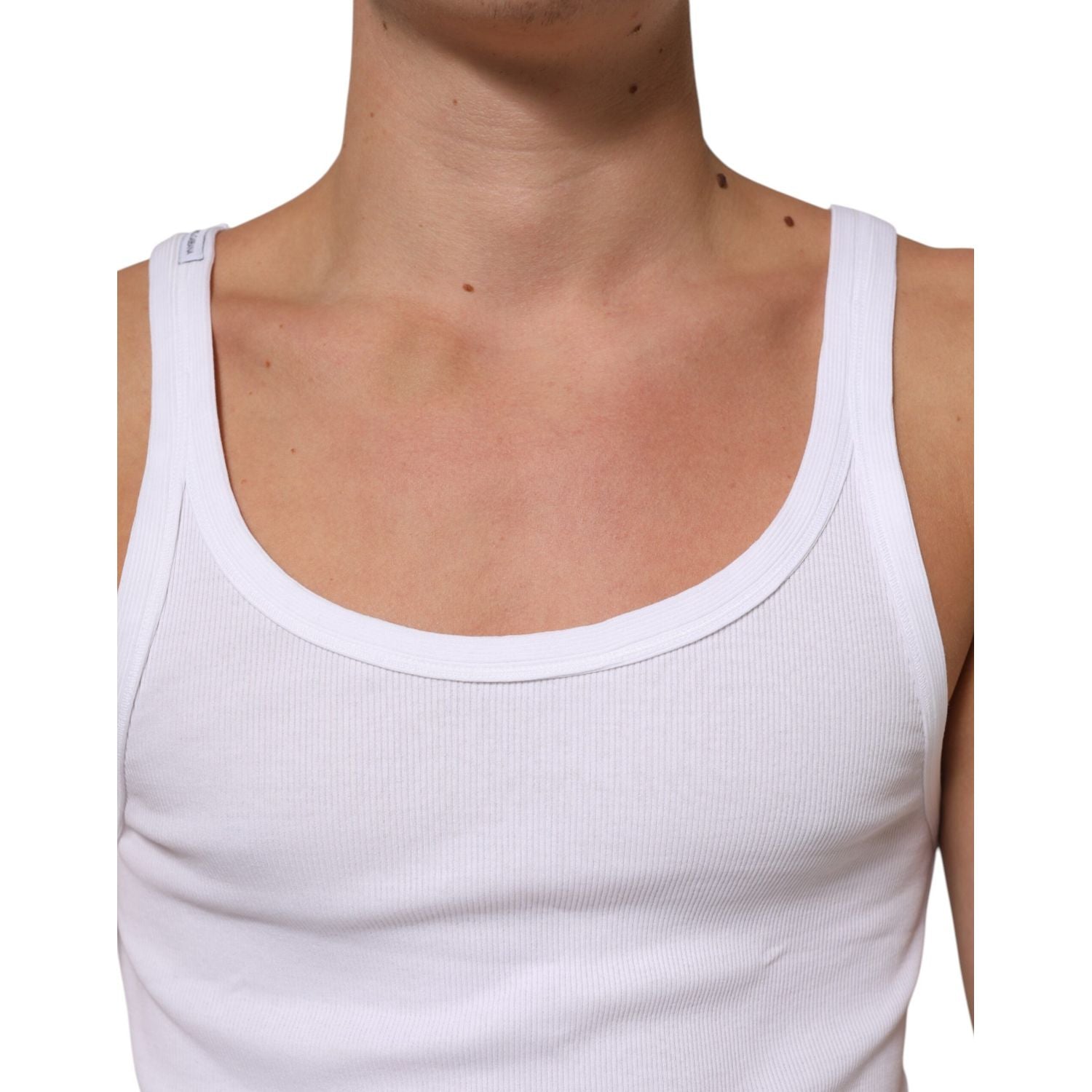 Dolce & Gabbana White Sleeveless Round Neck Tank Top T-shirt