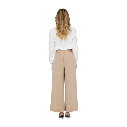 Only Beige Viscose Casual Pants