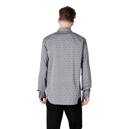 Guess Gray Cotton Dress Shirt