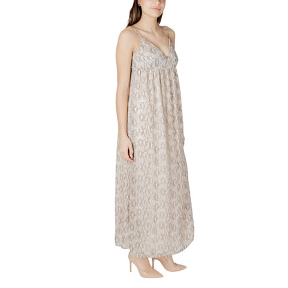 Only Beige Recycled Polyester Long Dress