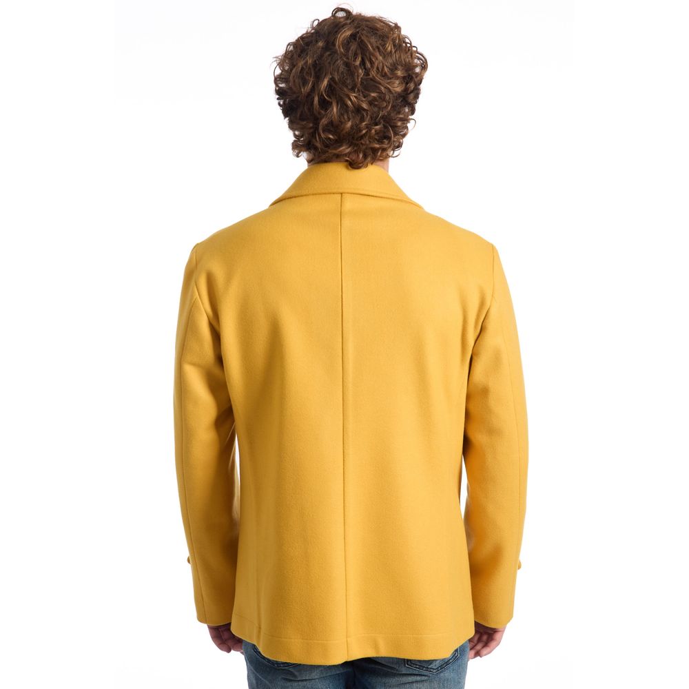 Roberto Pepe Luxury Yellow Wool Men Jacket