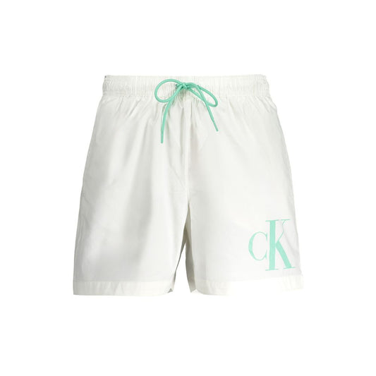 Calvin Klein White Polyester Men's Swim Boxer