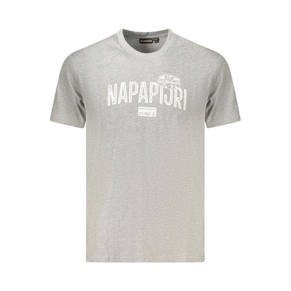 Napapijri Gray Cotton Men T-Shirt