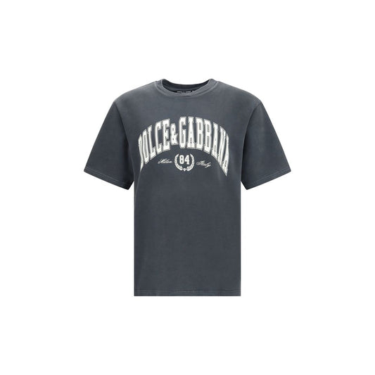Dolce & Gabbana Gray Cotton T-Shirt