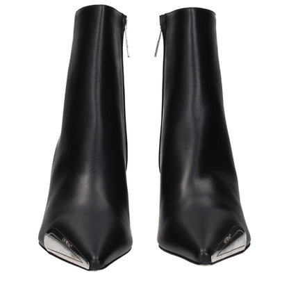 Off-White Black Leather Ankle Boots