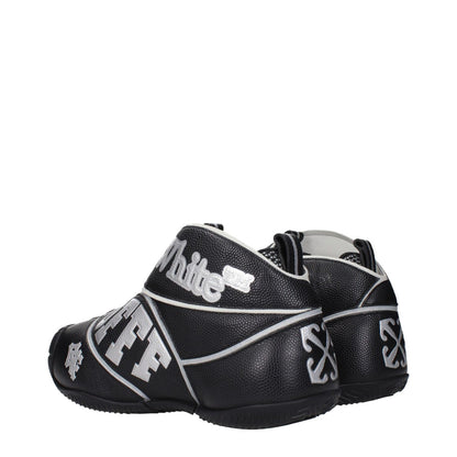 Off-White Black Leather High Top Sneakers