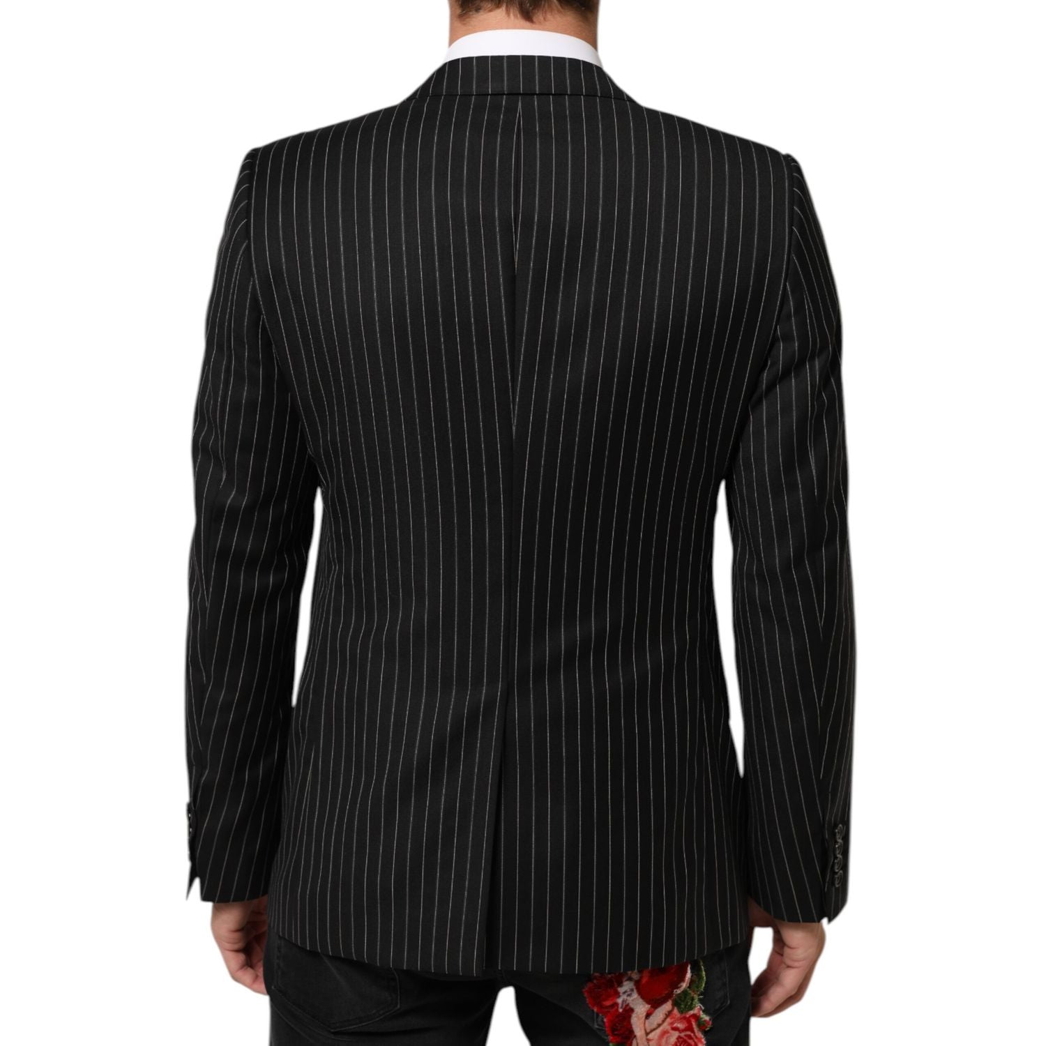 Dolce & Gabbana Dark Gray Stripes MARTINI 1 Button Suit Blazer