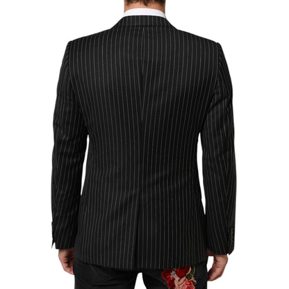 Dolce & Gabbana Dark Gray Stripes MARTINI 1 Button Suit Blazer