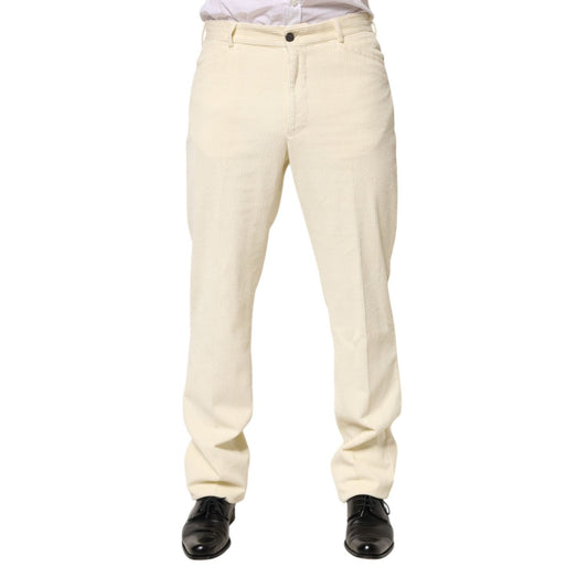 Burberry Beige Corduroy Cotton Straight Men Trouser Pants