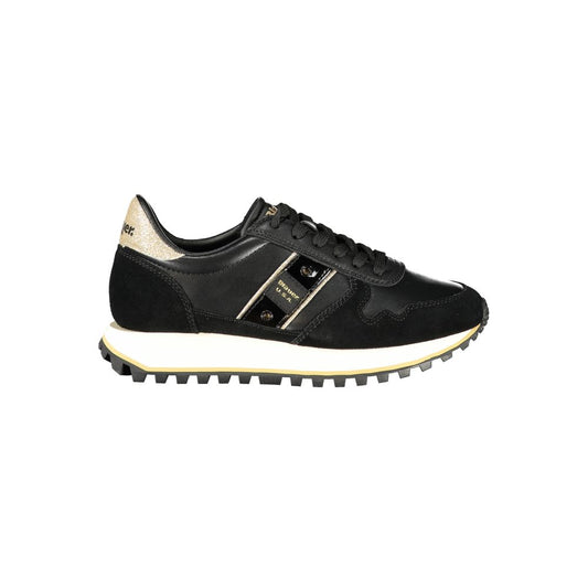 Blauer Black Leather Women Sneaker 1728,67403481248,Athletic - Sneakers - Shoes,Black,Blauer,EU36/US6,EU37/US7,New with tags,Shoes,Sneakers - Shoes,Women
