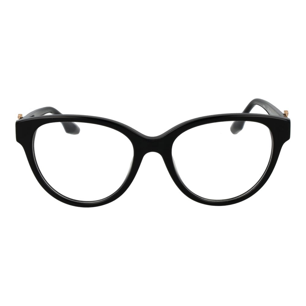 Trussardi Black Acetate Glasses (Frames) in full-rim butterfly style for women with demo lenses.