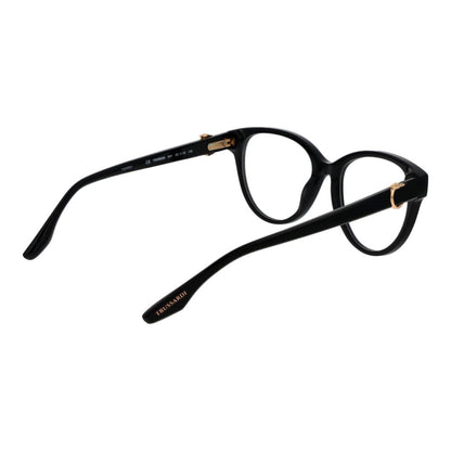 Trussardi Black Acetate Glasses (Frames) for Women, Full-Rim Butterfly Style with Demo Lenses