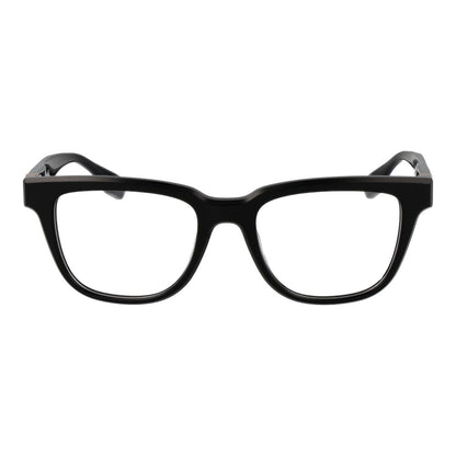 Trussardi Black Acetate Glasses (Frames), full-rim rectangle style for men, black acetate frame with demo plastic lenses.