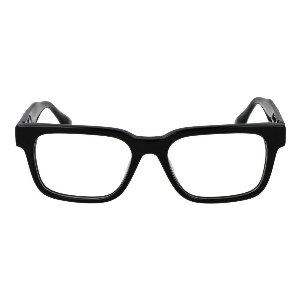 Trussardi Black Acetate Glasses (Frames), unisex, full-rim, black, rectangle style, spring hinge, includes branded case.