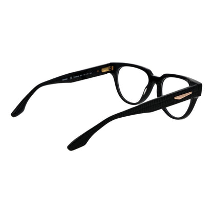 Trussardi Black Acetate Glasses (Frames) for women, full-rim black acetate frame with demo lenses, size 53-17-145, includes branded case.