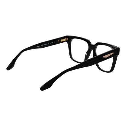 Trussardi Black Acetate Glasses (Frames) for women, featuring black full-rim square design, acetate material, and spring hinges.