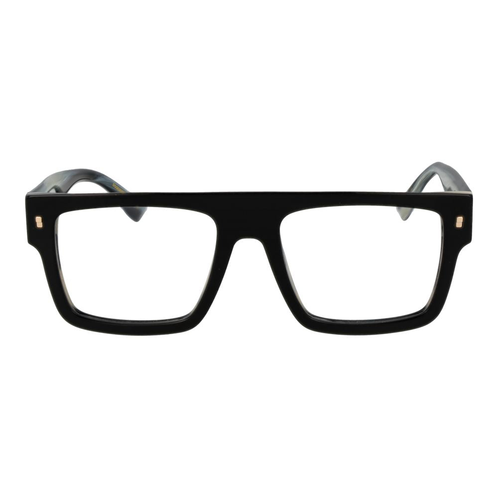 Dsquared² Black Acetate Glasses (Frames) in full-rim rectangular style for men.