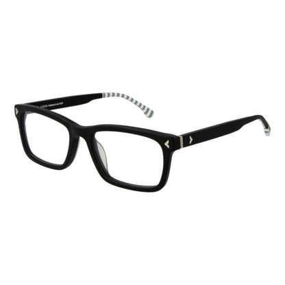 Lozza Black Acetate & Plastic Glasses (Frames) for men, full-rim rectangle style with demo lenses and branded case.