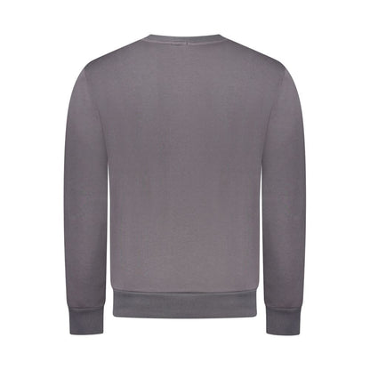 Rifle Gray Cotton Sweatshirt featuring long sleeves, crew neck design with logo application, perfect for stylish comfort.