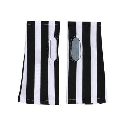 Dolce & Gabbana Black White Nylon Fingerless Wrist Length Gloves