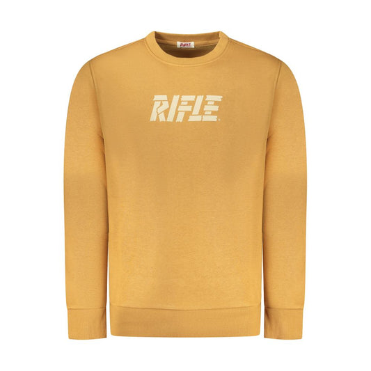 Rifle Brown Cotton Men Sweater with bold crew neck and iconic logo