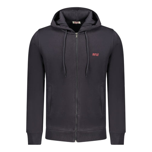 Rifle Blue Cotton Men's Hooded Sweatshirt