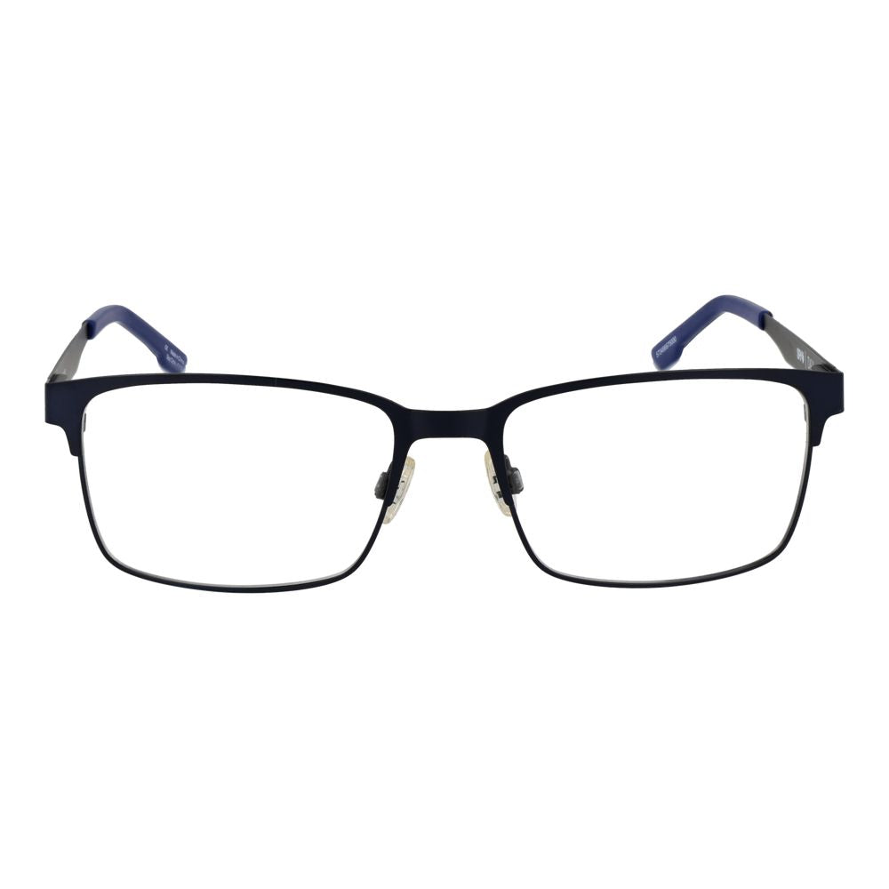 Spy Blue Plastic Glasses (Frames) - Unisex full-rim rectangle eyewear with blue plastic frames and demo lenses, 57-18-145 sizing.