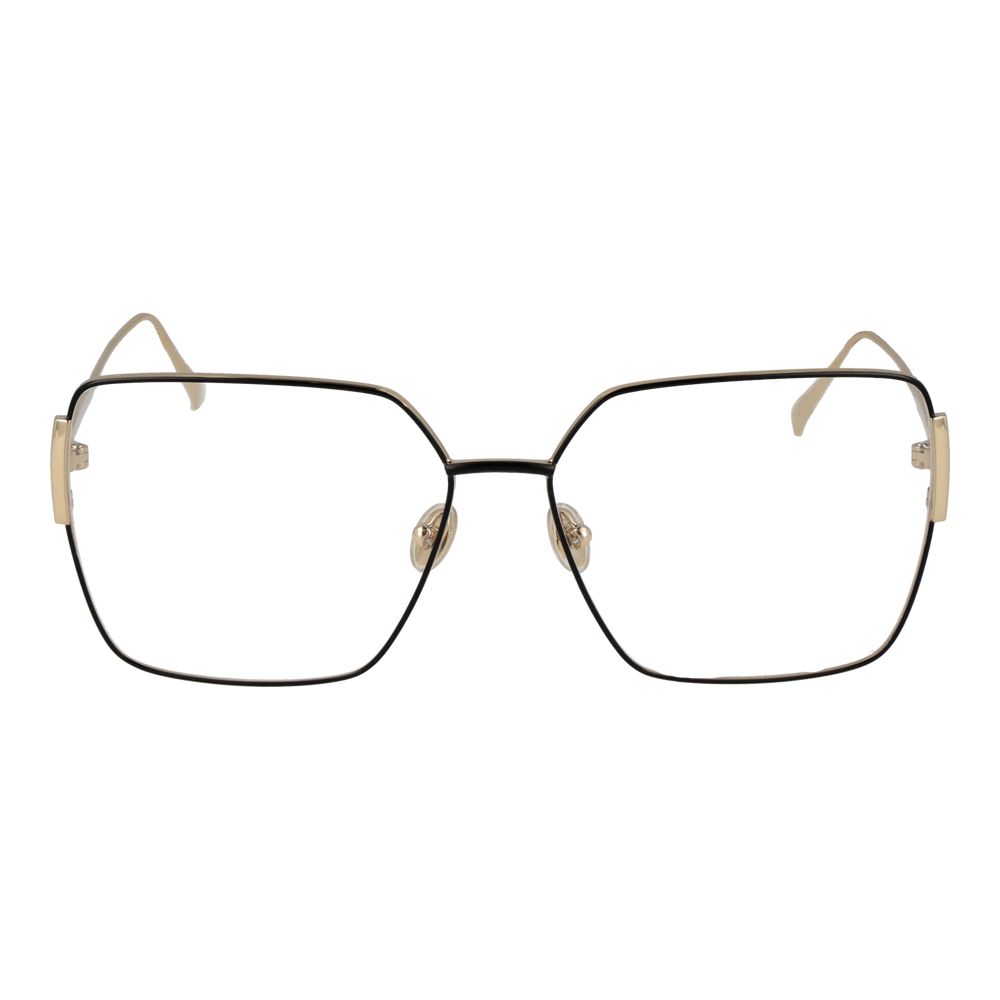 Tod's Black Metal Glasses (Frames) for women with full-rim square design, black metal frame, and demo lenses, size 56-14-140.