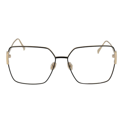 Tod's Black Metal Glasses (Frames) for women with full-rim square design, black metal frame, and demo lenses, size 56-14-140.