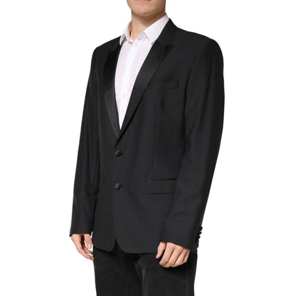 Dolce & Gabbana Black MARTINI Single Breasted Jacket Blazer1728,67345645728,Black,Blazers - Suits & Blazers - Clothing,Clothing,Dolce & Gabbana,IT54 | XL,Material: 90% Virgin Wool 7% Silk 3% Polyester,Men,New with tags,Suits & Blazers - Clothing