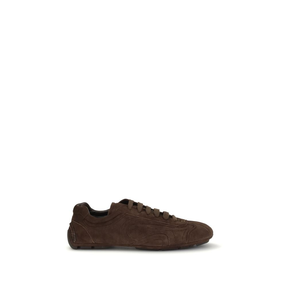 Prada Brown Lamb Ovis Aries Aries Athletic Sneakers 1728,72470364320,Athletic - Sneakers - Shoes,Brown,EU 38 | US 5,EU39.5/US6.5,EU39/US6,EU44/US11,Men,New with tags,Prada,Shoes,Sneakers - Shoes