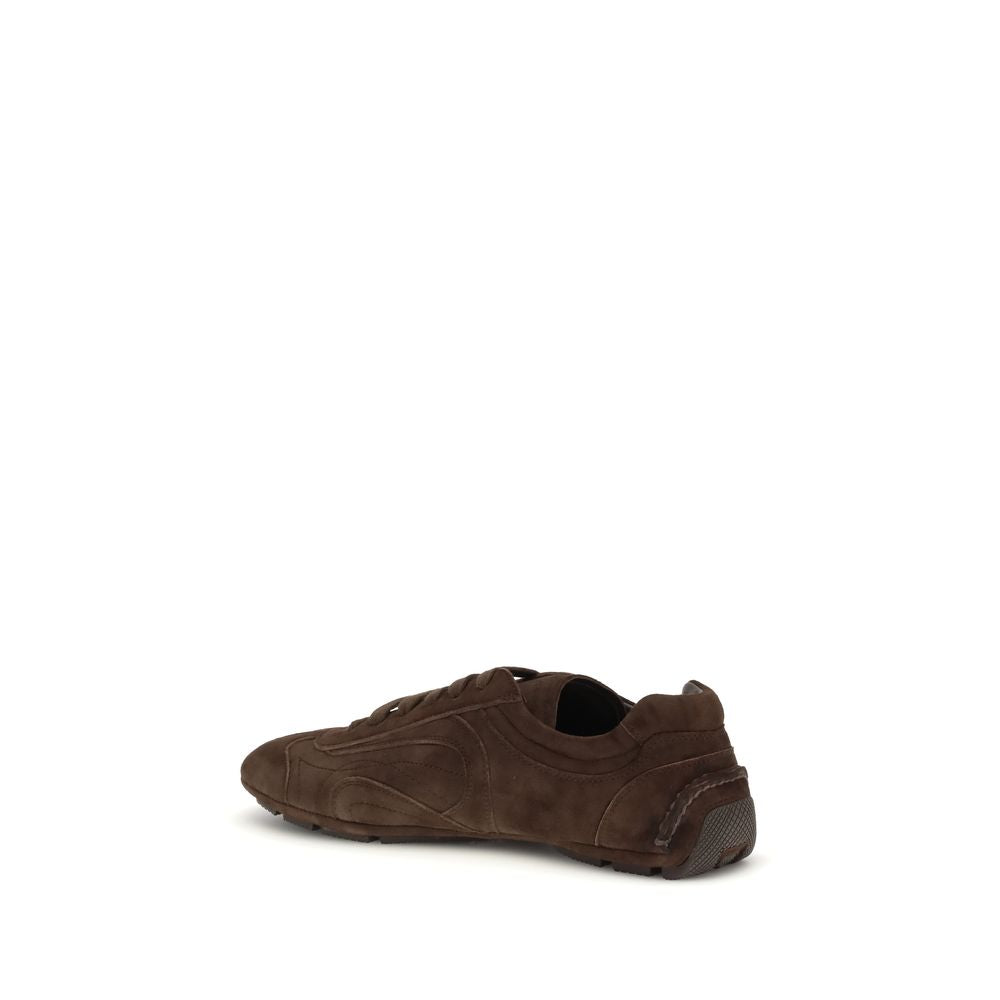 Prada Brown Lamb Ovis Aries Aries Athletic Sneakers 1728,72470364320,Athletic - Sneakers - Shoes,Brown,EU 38 | US 5,EU39.5/US6.5,EU39/US6,EU44/US11,Men,New with tags,Prada,Shoes,Sneakers - Shoes