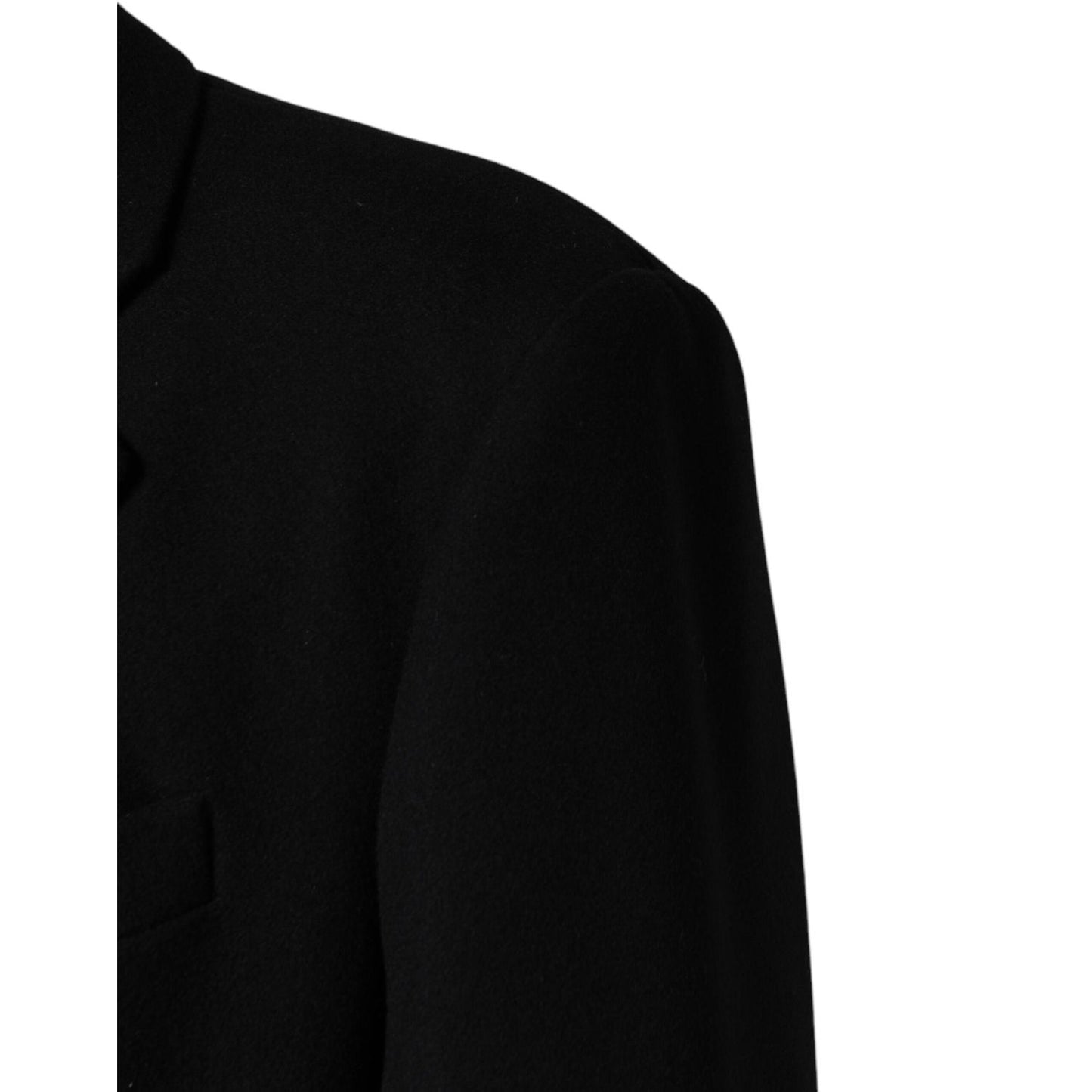 Dolce & Gabbana Black Wool Single Breasted Long Coat Jacket