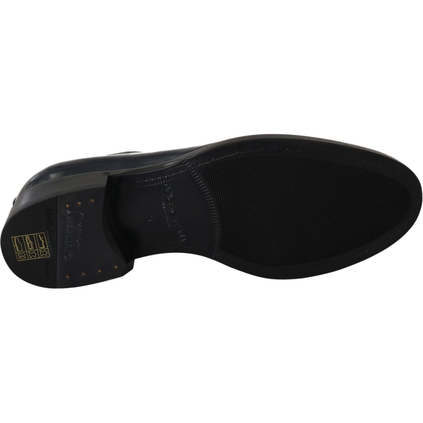 Dolce & Gabbana Blue Leather Derby Dress Formal Shoes