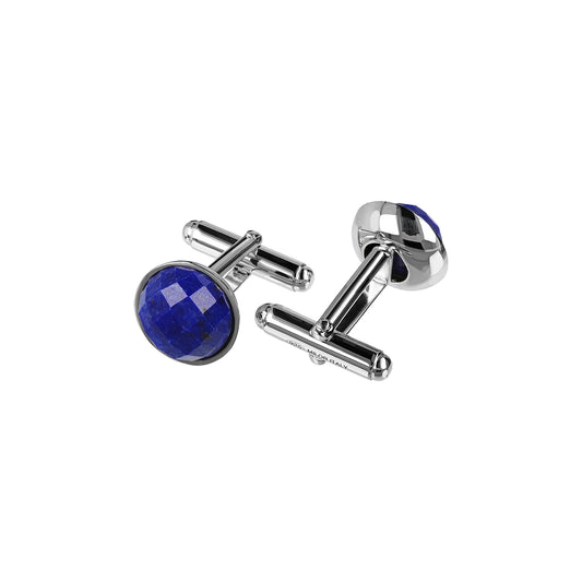 Elegant cufflinks from ALBERT M. JEWELS JEWELRY Mod. WSOX00174.LPS featuring blue gemstones and silver detail.