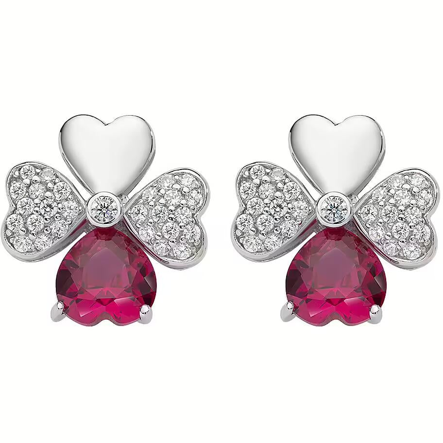 AMEN JEWELRY Mod. EQUBR earrings with heart and gemstone design