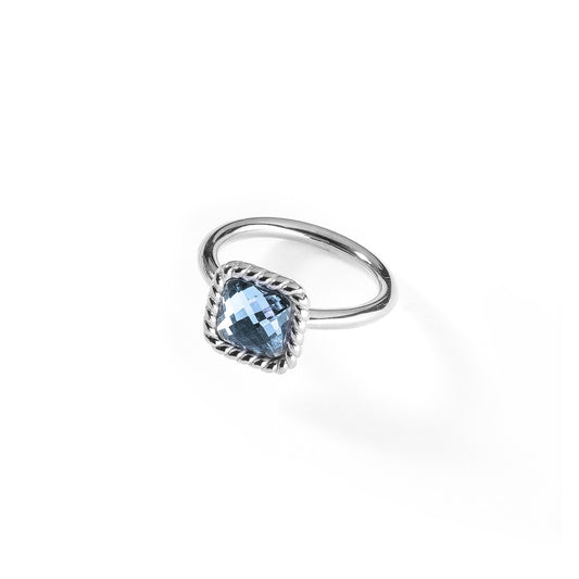 AN JEWELS JEWELRY Mod. AL.RMW07SBL-9 features a silver ring with a blue stone.