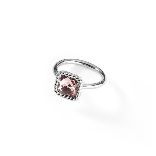 AN JEWELS JEWELRY Mod. AL.RMW07SPK-7 silver ring with pink gemstone
