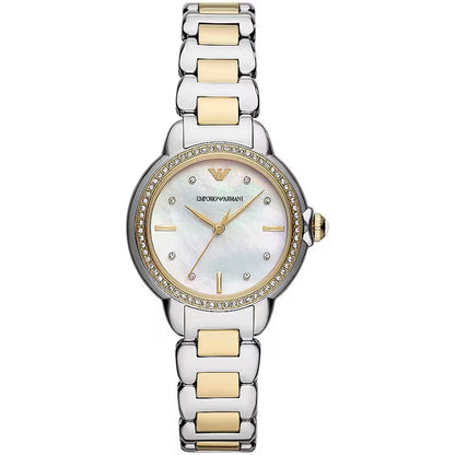 EMPORIO ARMANI Mod. MIA ladies' wristwatch, 32 mm stainless steel case, quartz movement, mother of pearl dial, 5 ATM water resistance.