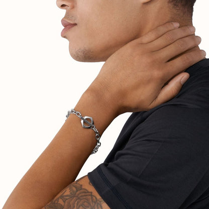 A|X ARMANI EXCHANGE JEWELS Mod. CLASSIC gent's bracelet in stainless steel with official packaging