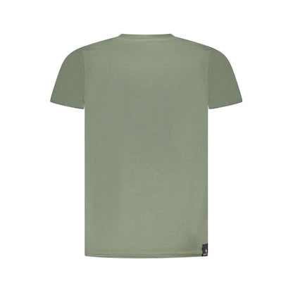Back view of Accademia Militare Green Cotton T-Shirt with short sleeves and crew neck