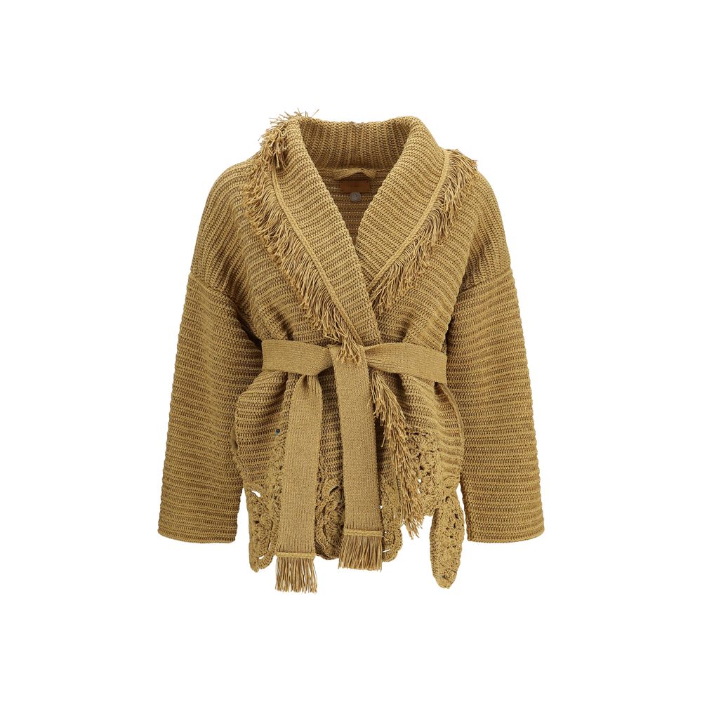 Alanui Gold Polyester Cardigan