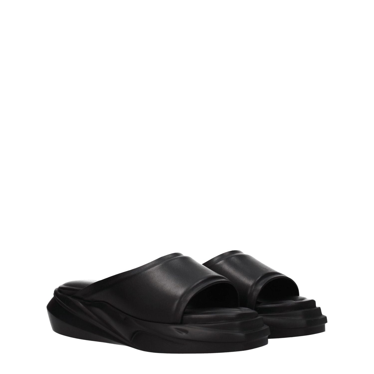 Alyx Black Leather Slippers